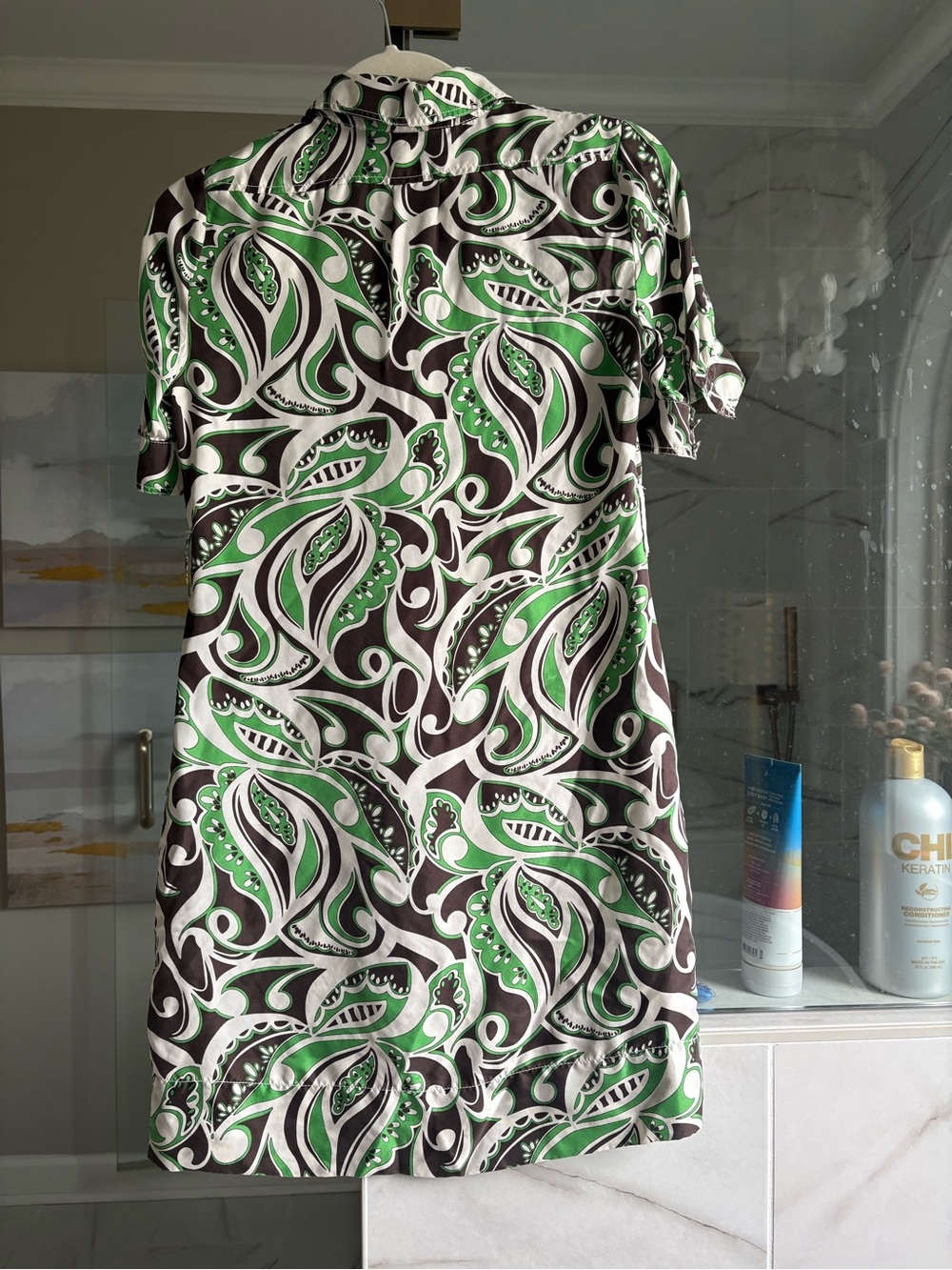 Women’s Banana Republic Petite Green & Black Dress - Picture 2 of 3